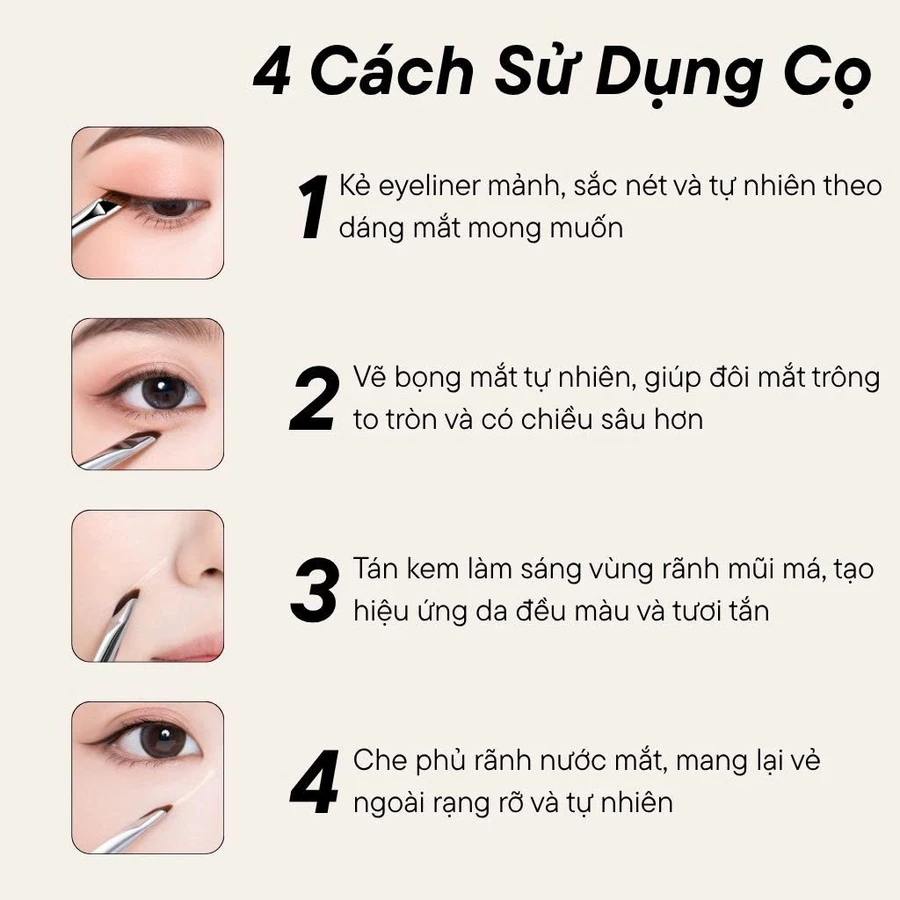 Cọ Tán Kem Che Khuyết Điểm BH Cosmetics Concealer Brush BH338